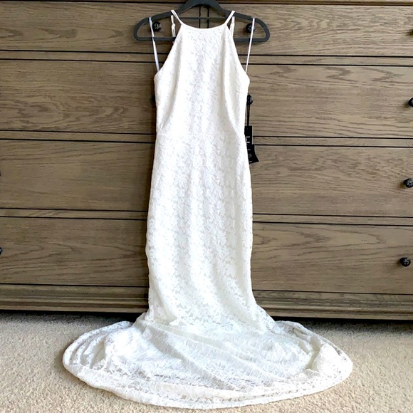 👰🏻‍♀️ NWT Lulus Ephemeral Allure Ivory Lace Maxi Dress - Picture 2 of 11